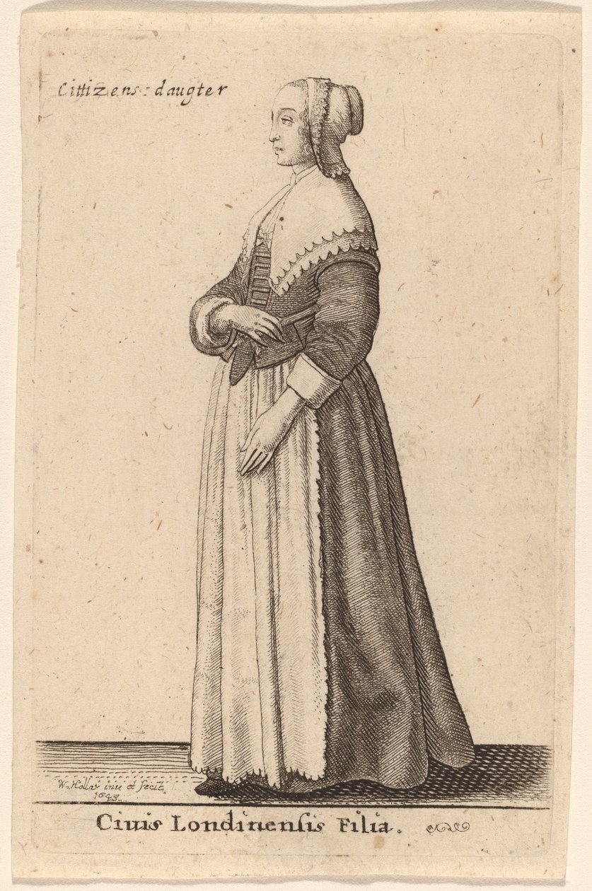 Dcera občana Londýna od Wenceslaus Hollar