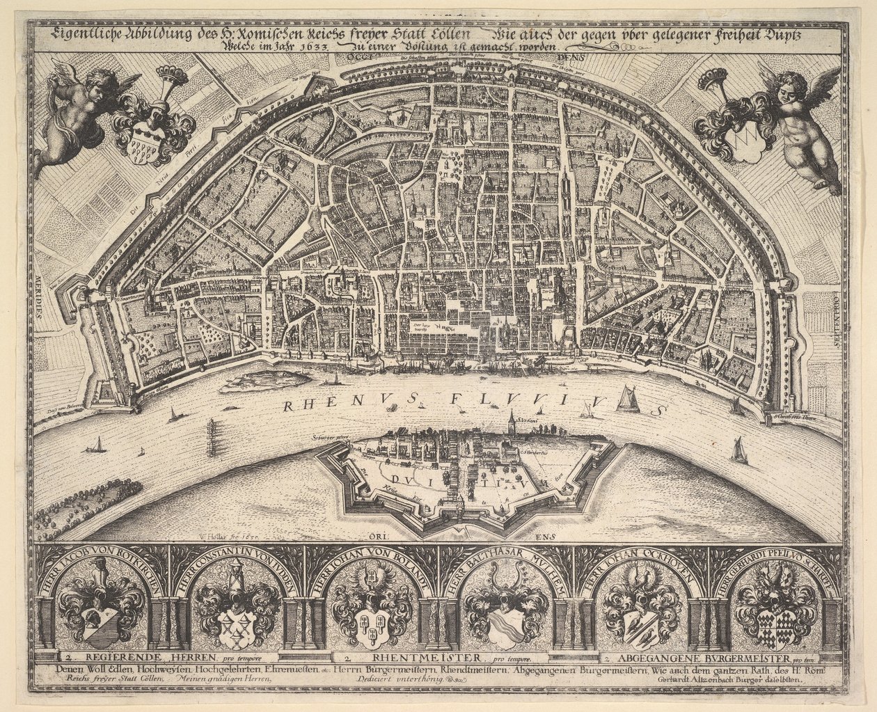 Kolín nad Rýnem a Deutz, 1635. od Wenceslaus Hollar