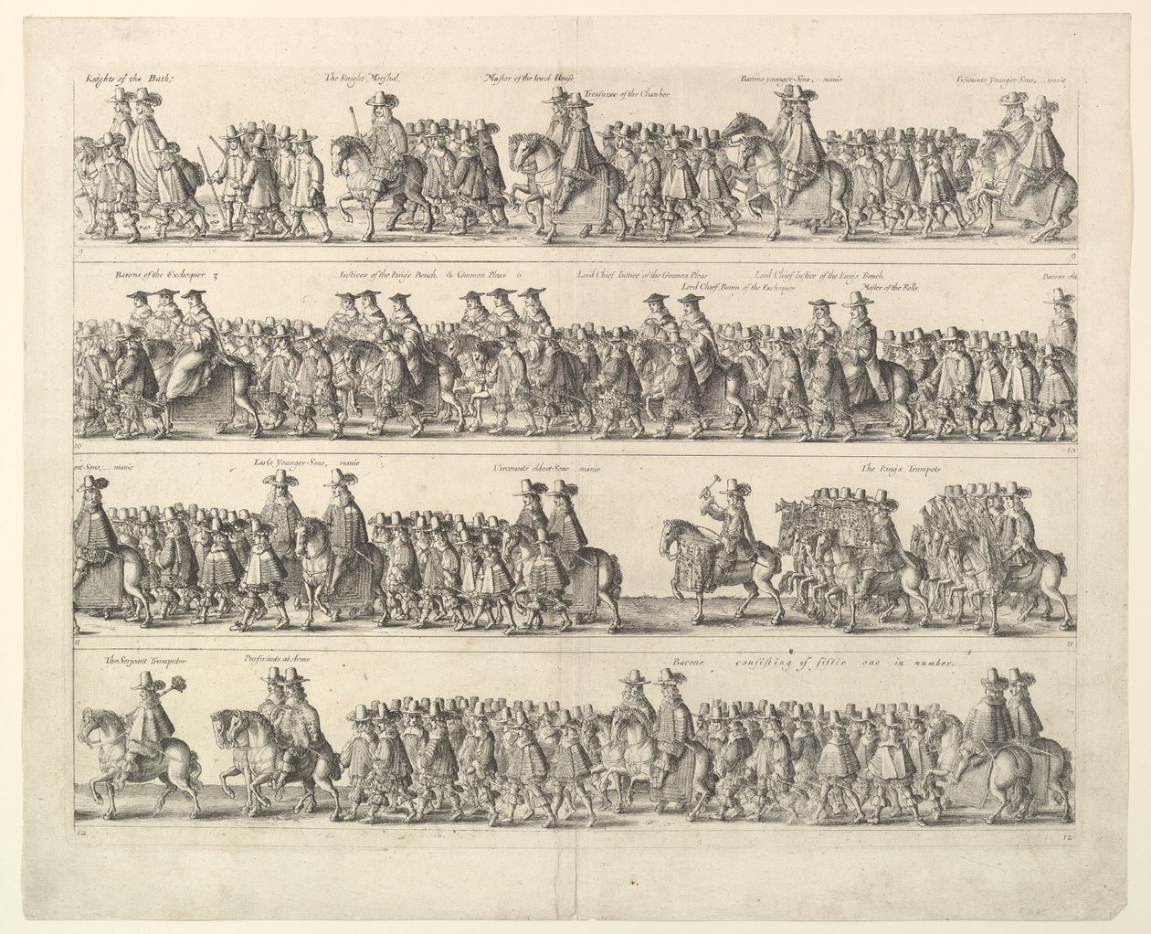 Korunovační průvod Karla II Londýnem, 1662. od Wenceslaus Hollar