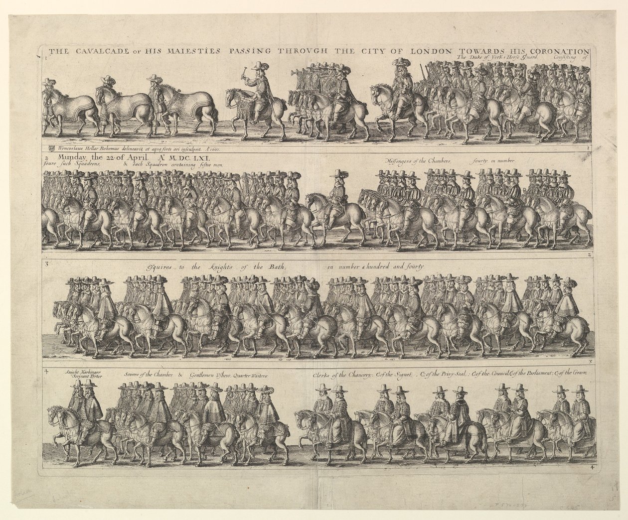 Korunovační průvod Karla II Londýnem, 1662. od Wenceslaus Hollar