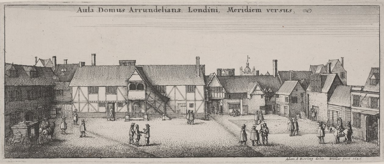 Nádvoří Arundel House, od jihu od Wenceslaus Hollar