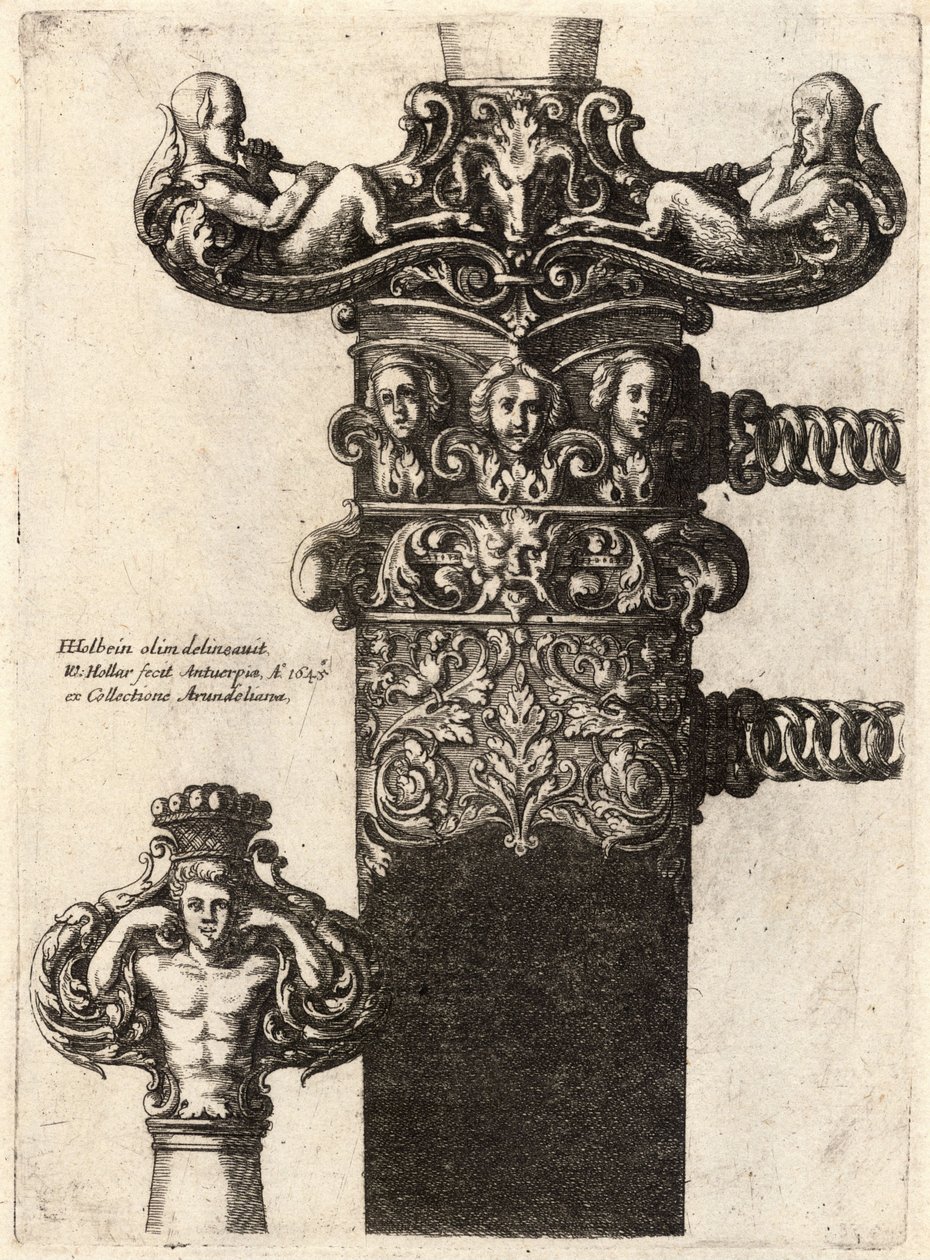Dýka a pochva, z kresby Hanse Holbeina od Wenceslaus Hollar
