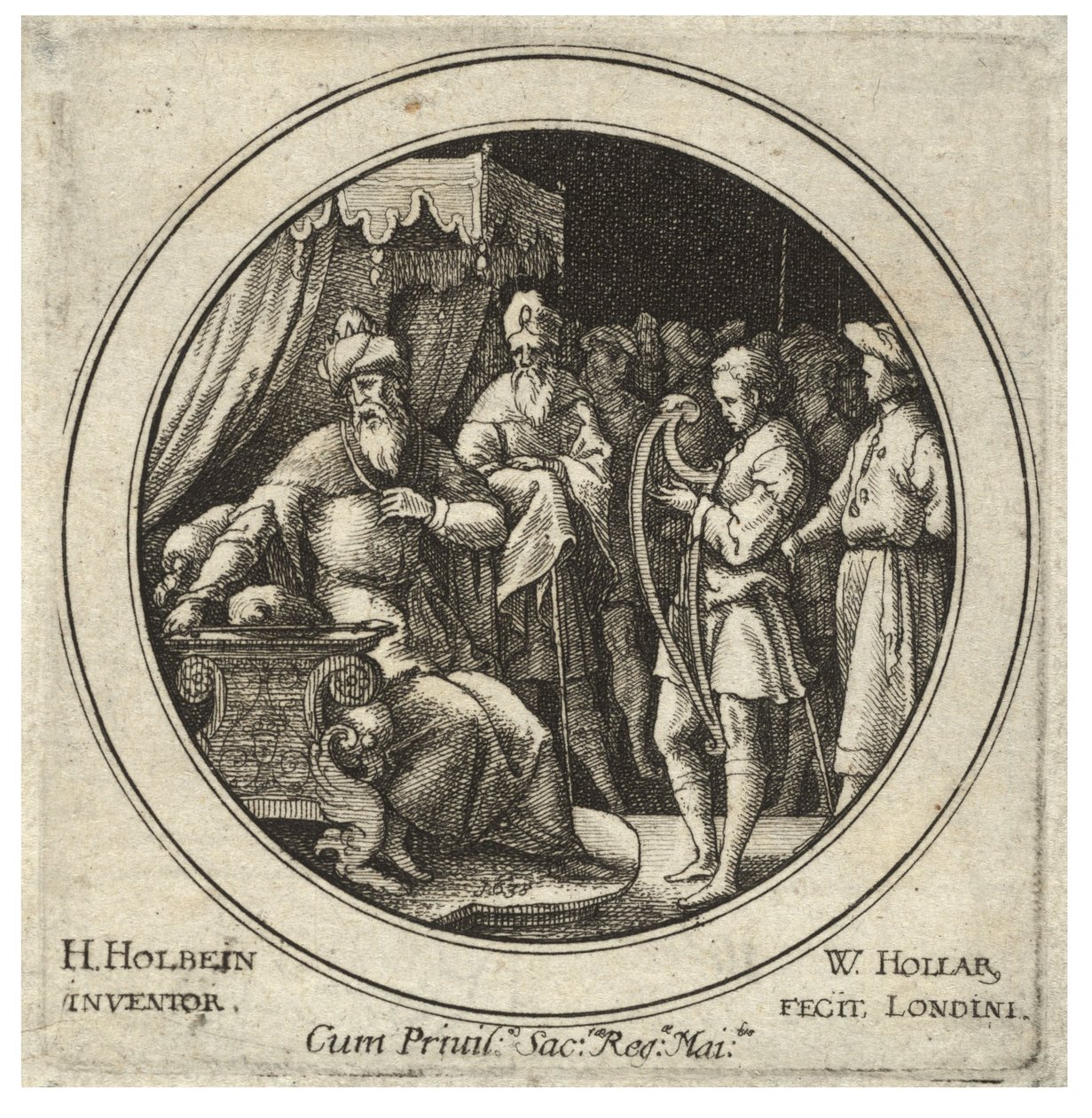 David před Saulem. stát 2 od Wenceslaus Hollar