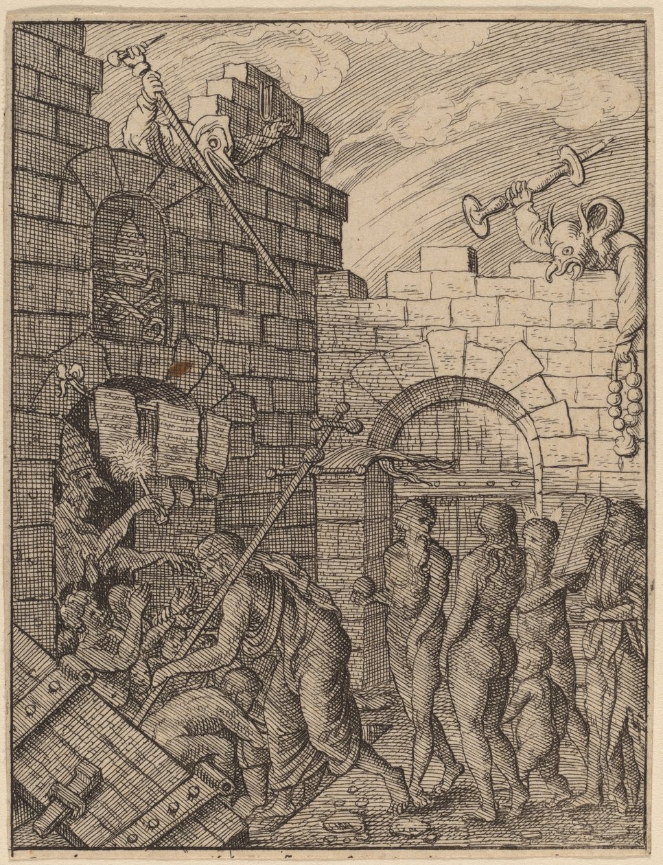 Sestup do pekla od Wenceslaus Hollar