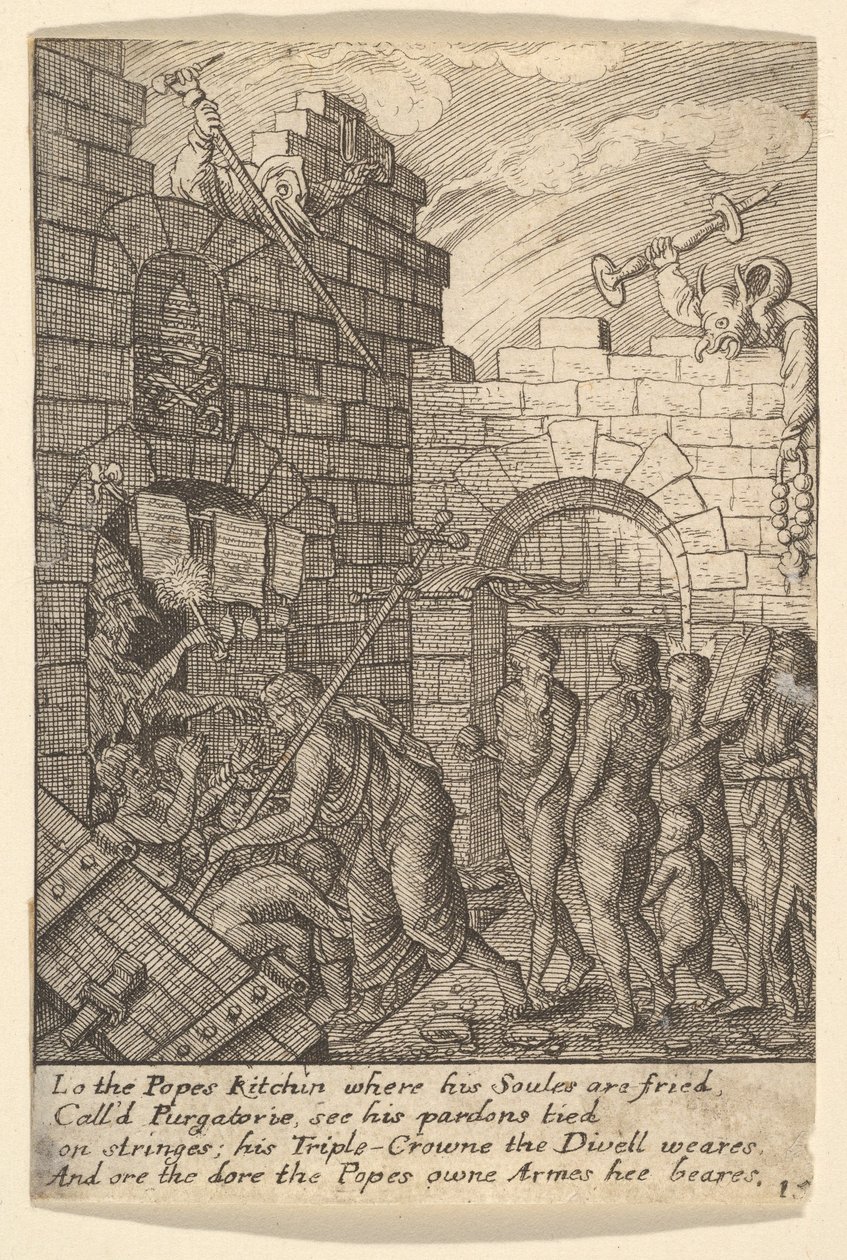 Sestup do pekla, 1625-77. od Wenceslaus Hollar