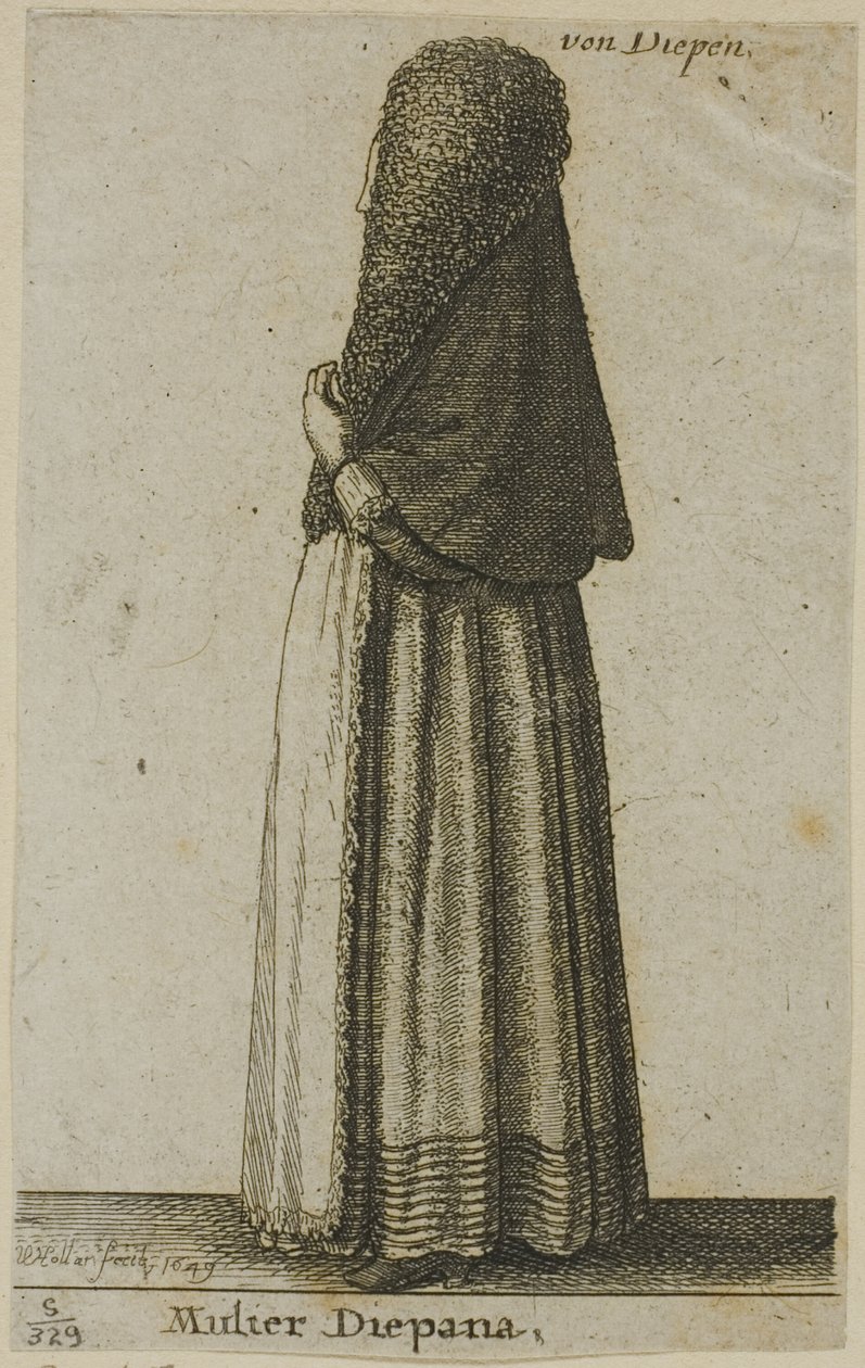 Žena Dieppe od Wenceslaus Hollar