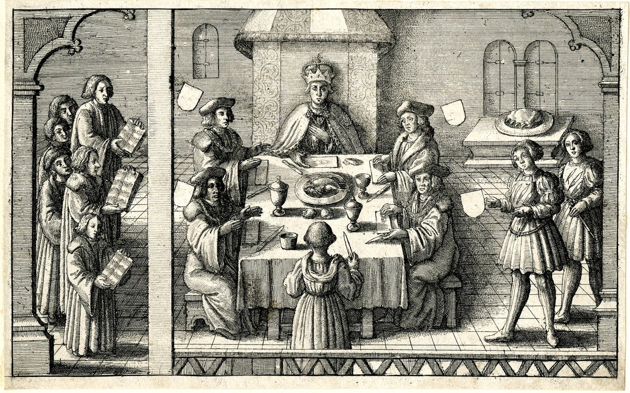Večeře při investituře Ferdinanda I. do Podvazkového řádu od Wenceslaus Hollar