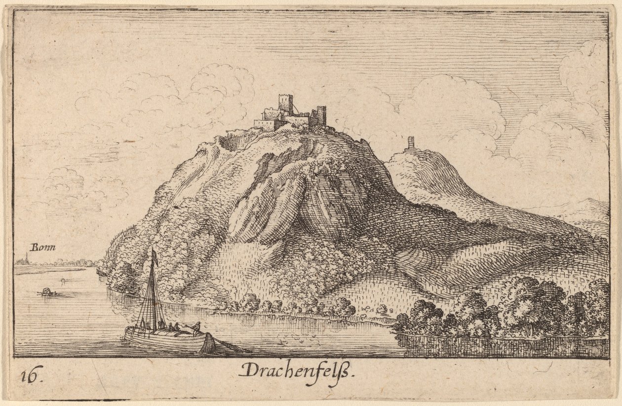 Drachenfels od Wenceslaus Hollar
