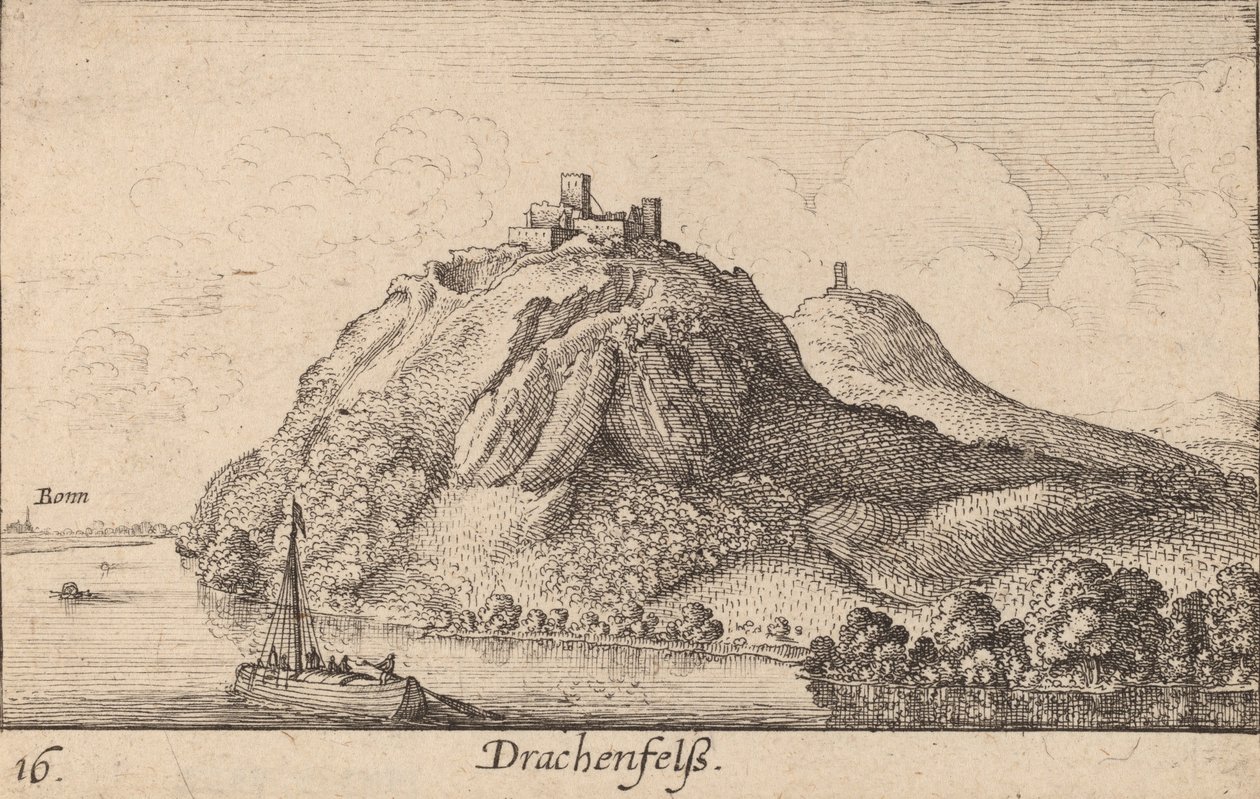 Drachenfels, 1635. od Wenceslaus Hollar