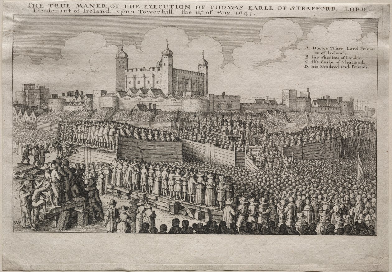 Poprava hraběte ze Straffordu, 1641. od Wenceslaus Hollar