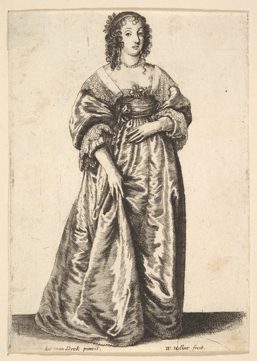 Postava stojící dámy, 1625-77. od Wenceslaus Hollar