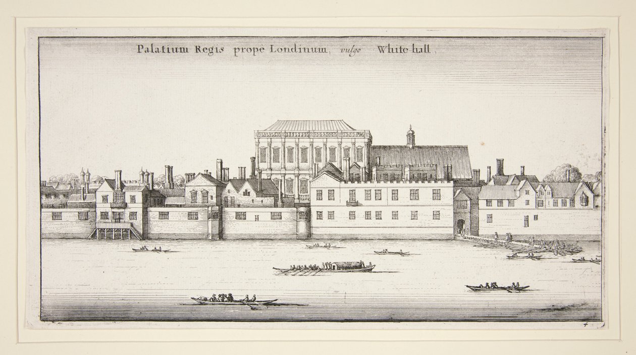Čtyři pohledy na Westminster, Lambeth a Whitehall, ze série Pohledy na Londýn od Wenceslaus Hollar