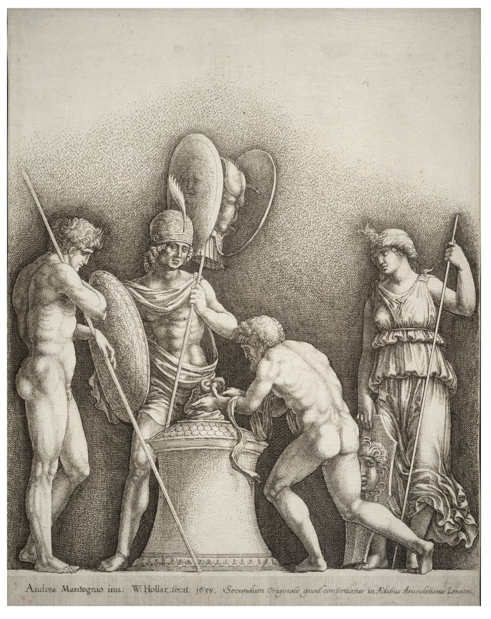 Čtyři klasické postavy, po Mantegnovi od Wenceslaus Hollar