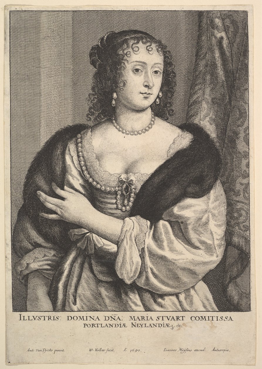 Frances Stuart, hraběnka z Portlandu, 1650. od Wenceslaus Hollar