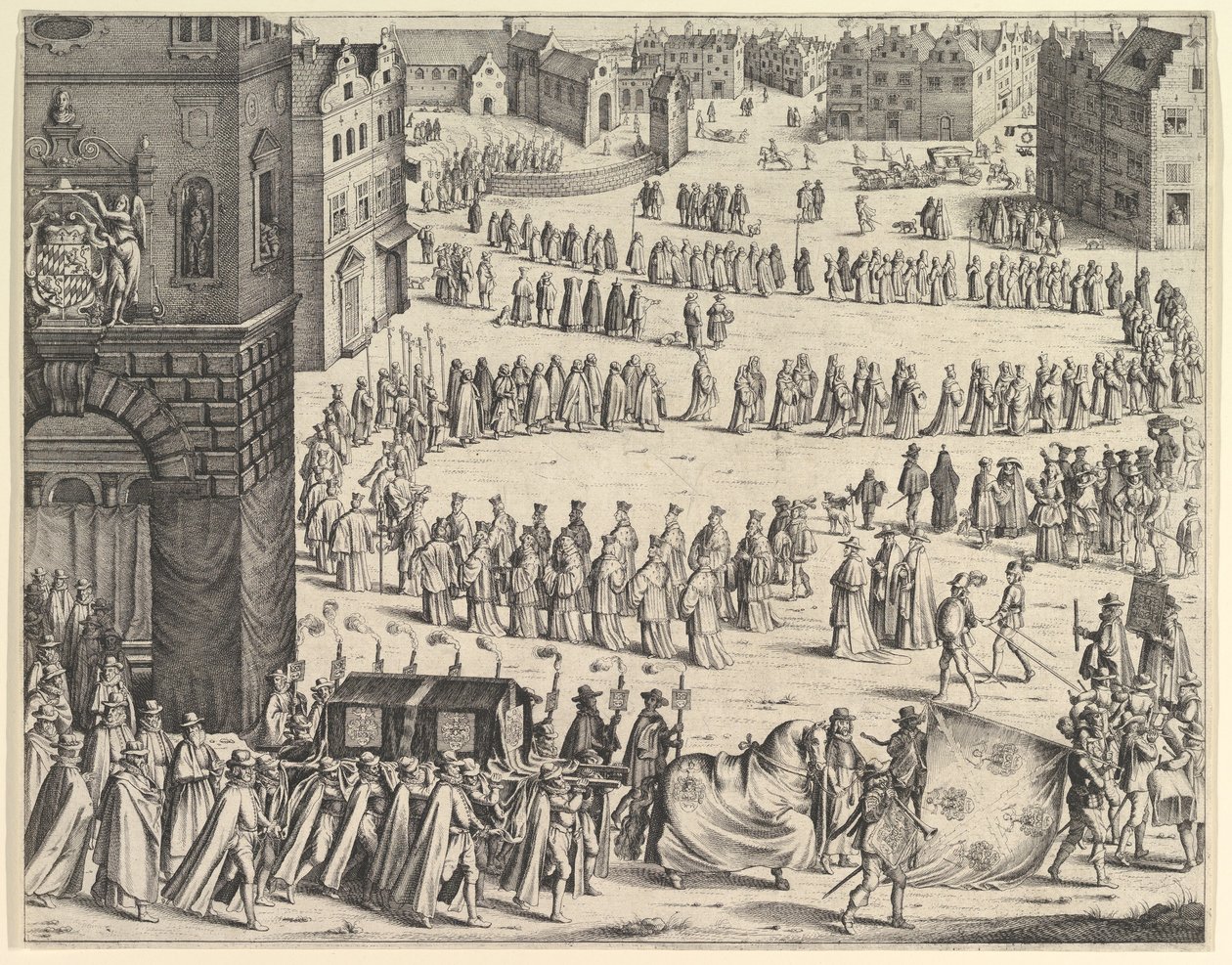 Pohřeb generála Johana Baptiste von Taxise, 1645. od Wenceslaus Hollar