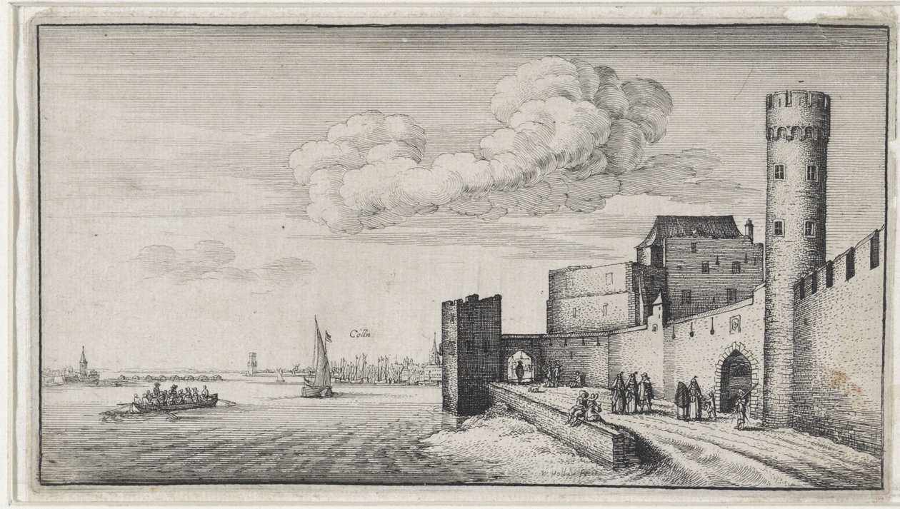 Pohled na městské hradby v Kolíně nad Rýnem od Wenceslaus Hollar