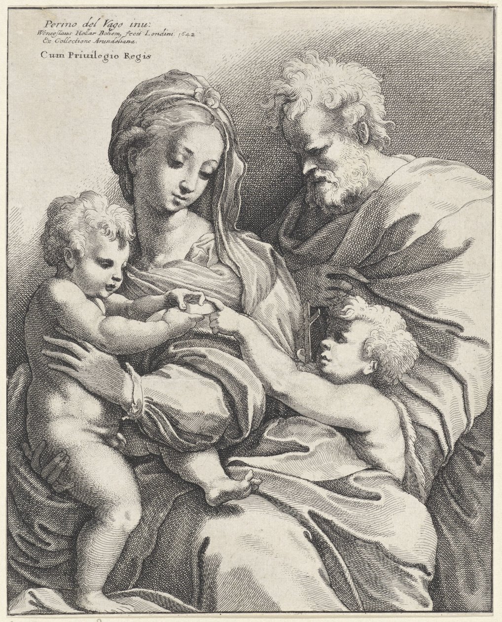 Svatá rodina s Janem Křtitelem od Wenceslaus Hollar