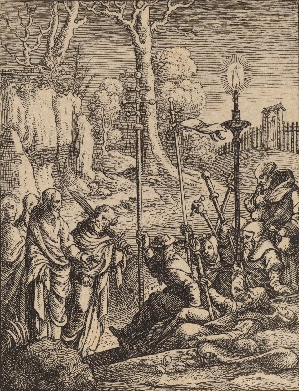 Ježíš čelí svým odpůrcům. od Wenceslaus Hollar