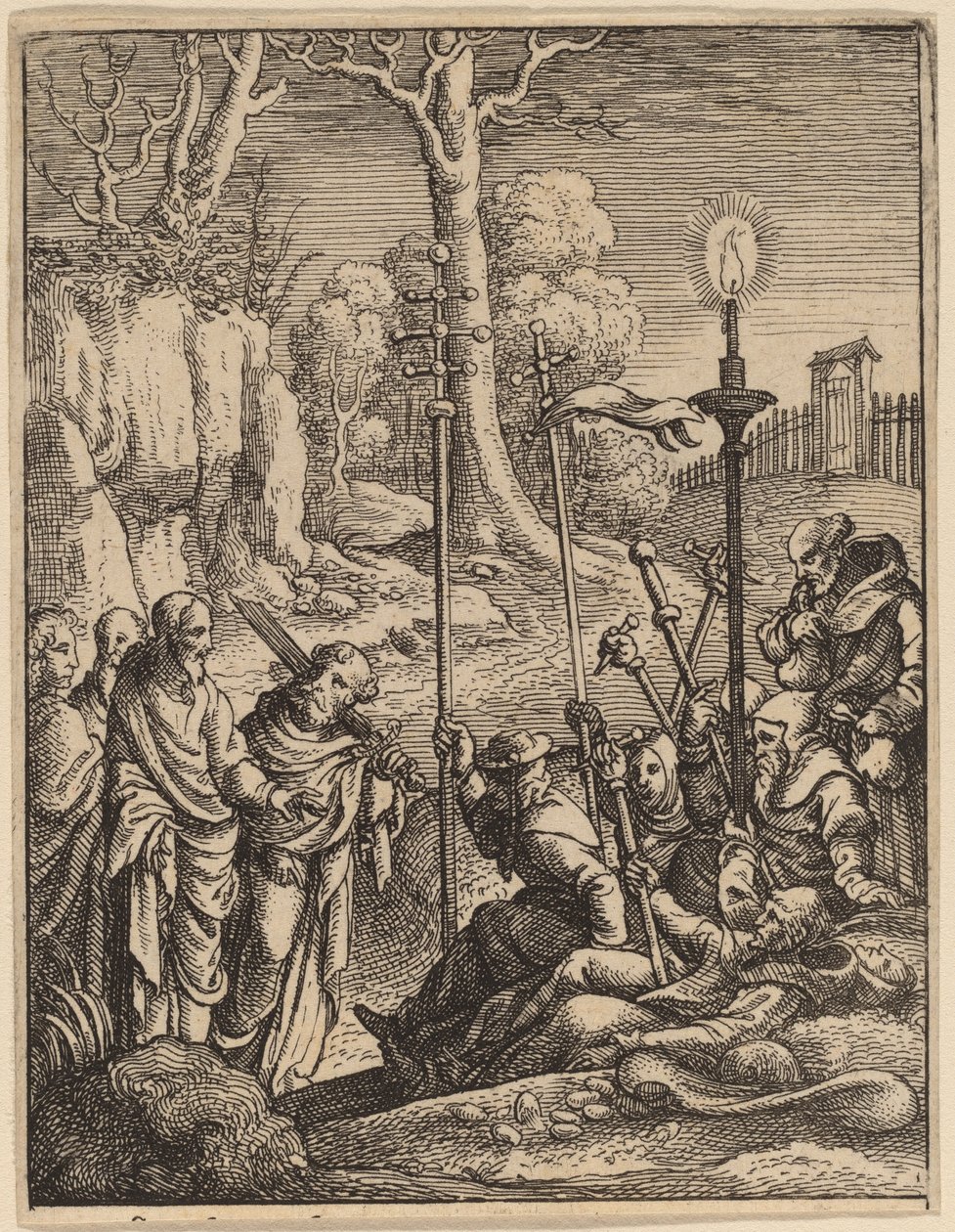 Ježíš čelí svým odpůrcům od Wenceslaus Hollar