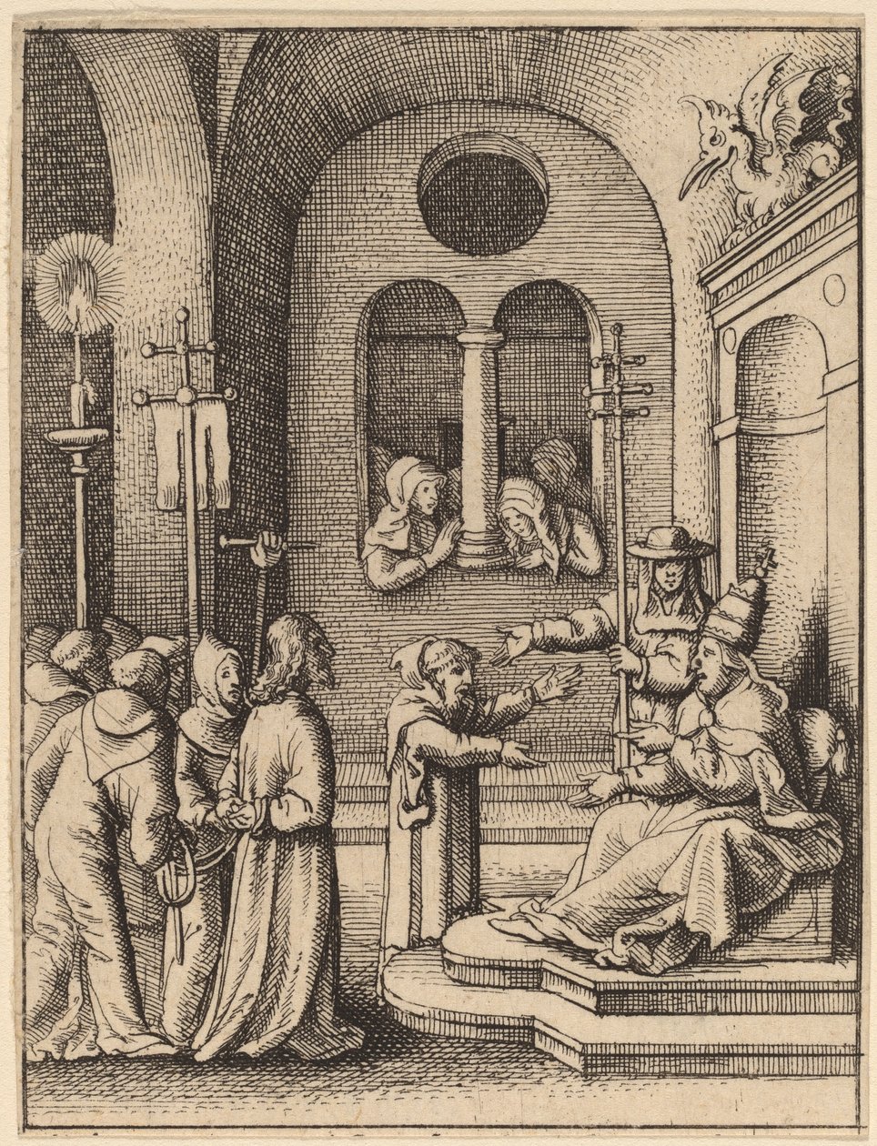 Ježíš znovu před Kaifášem od Wenceslaus Hollar