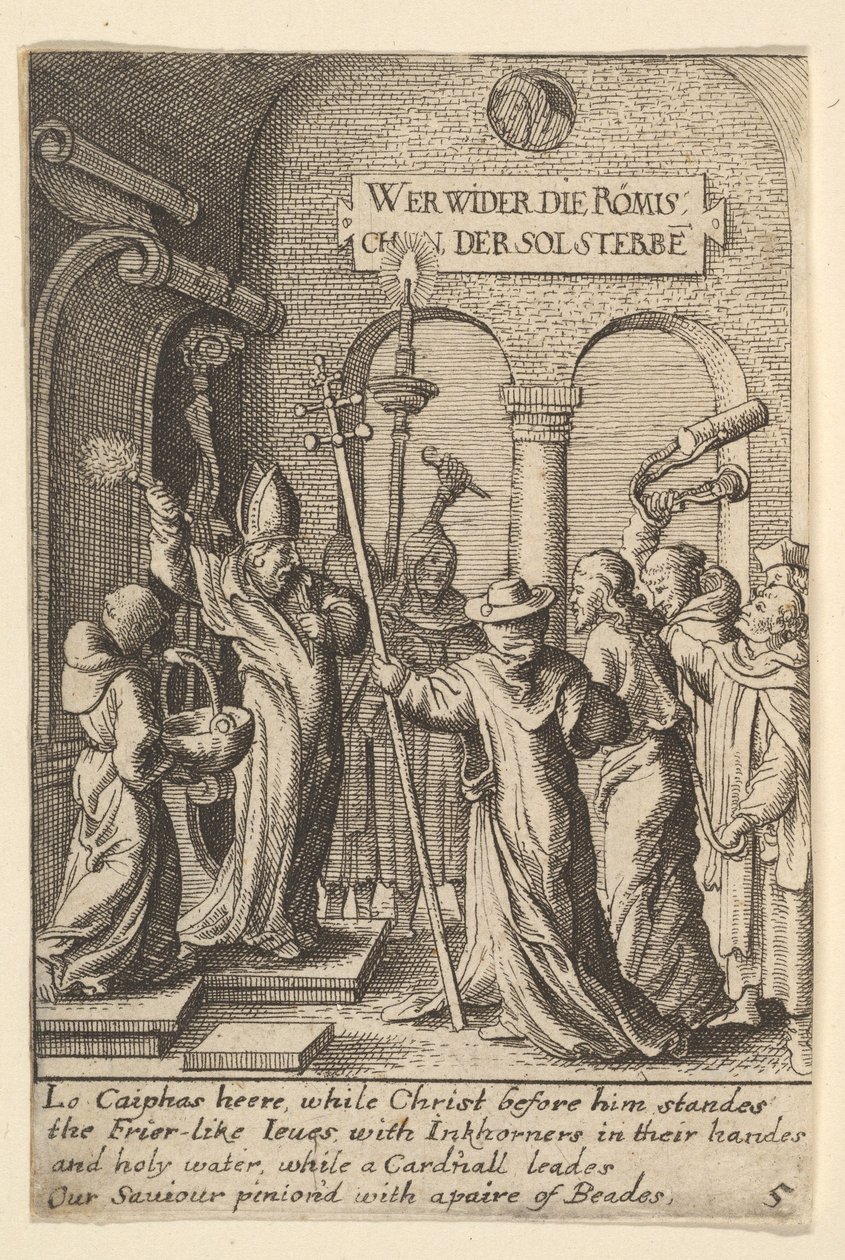 Ježíš před Kaifášem, 1625-77. od Wenceslaus Hollar