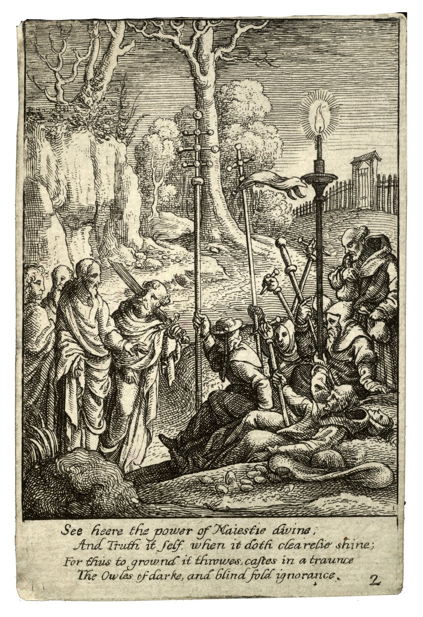 Ježíš čelí svým odpůrcům od Wenceslaus Hollar