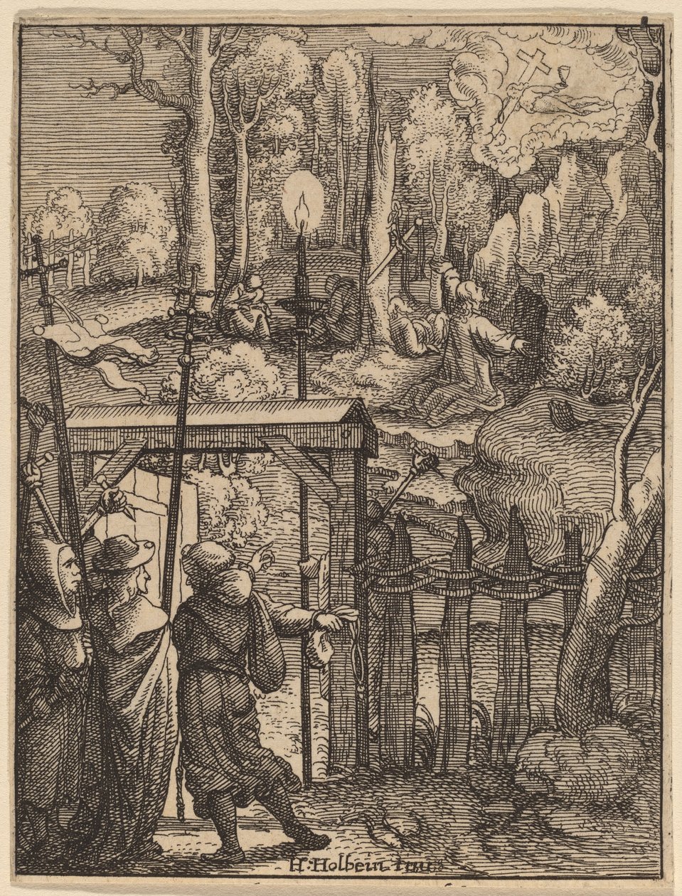 Ježíš na Olivové hoře od Wenceslaus Hollar