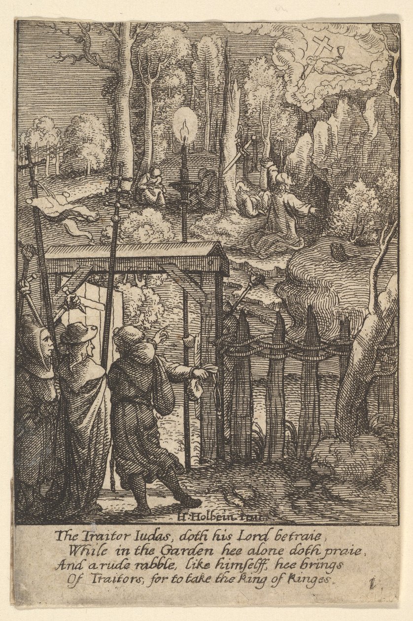 Ježíš na Olivové hoře, 1625-77. od Wenceslaus Hollar