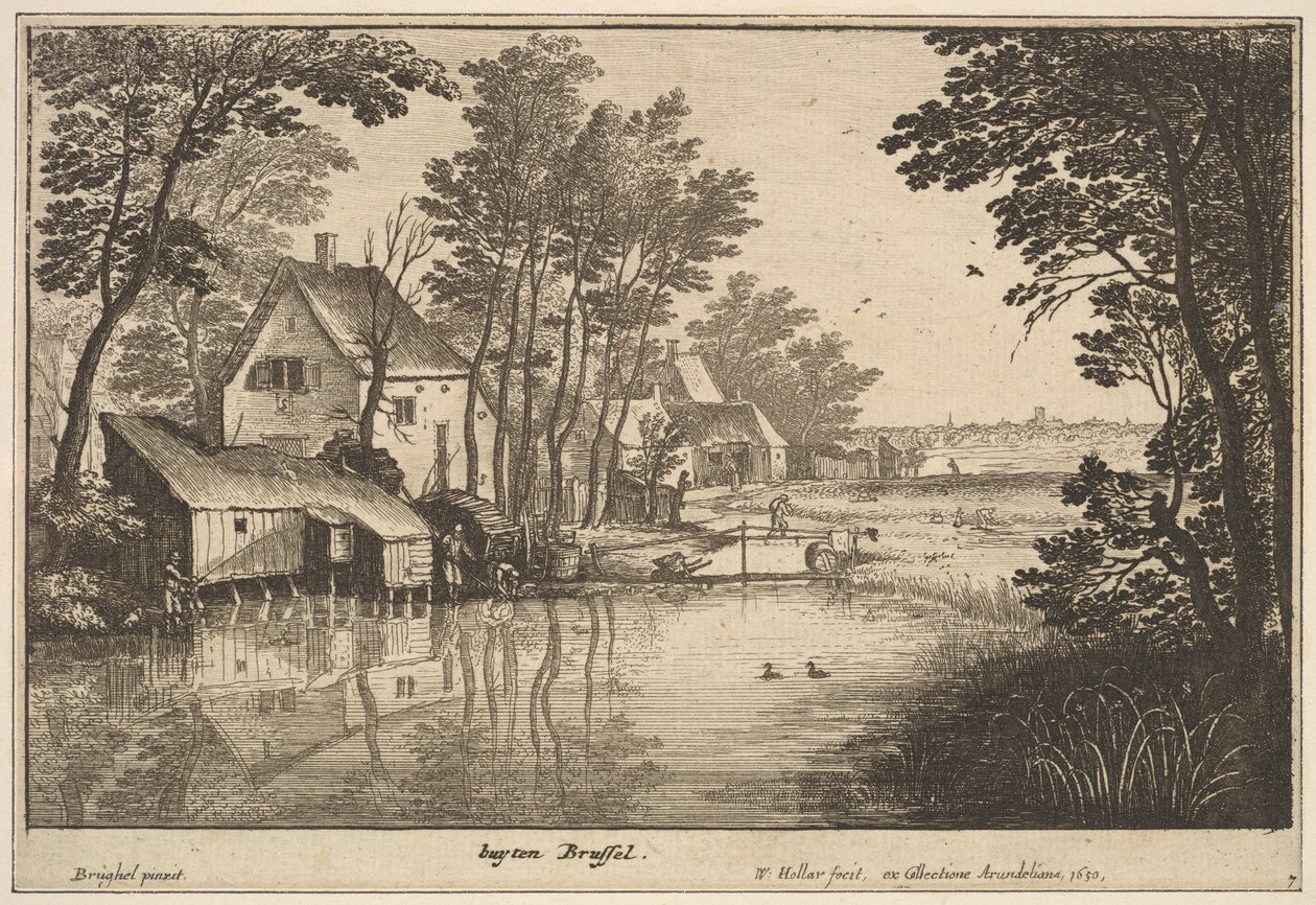 Krajina s rybářem, 1650. od Wenceslaus Hollar