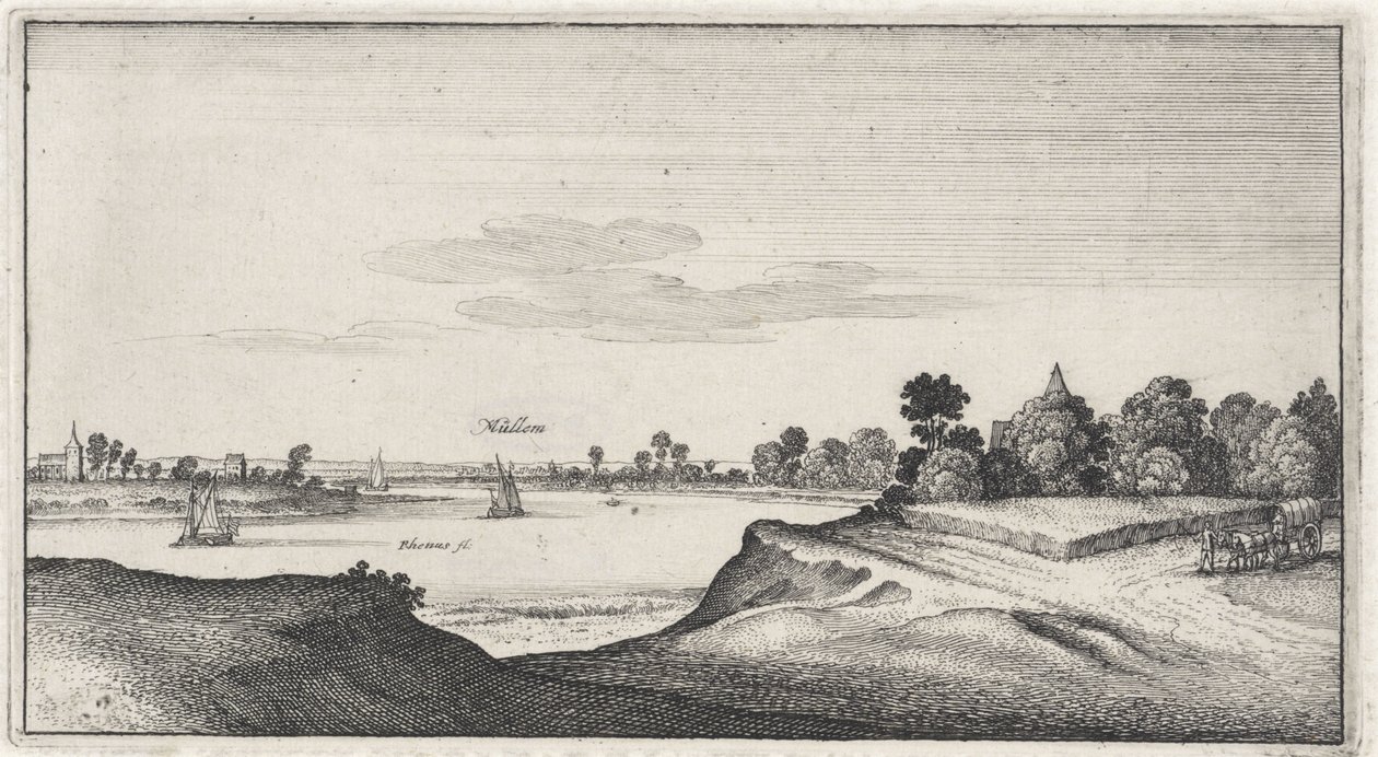 Krajina s výhledem na Mülheim Krajiny a městské scenérie (název série) Amoenissimi Aliquot Locorum v Diversis Province Iacetium Prospectus (název série) od Wenceslaus Hollar