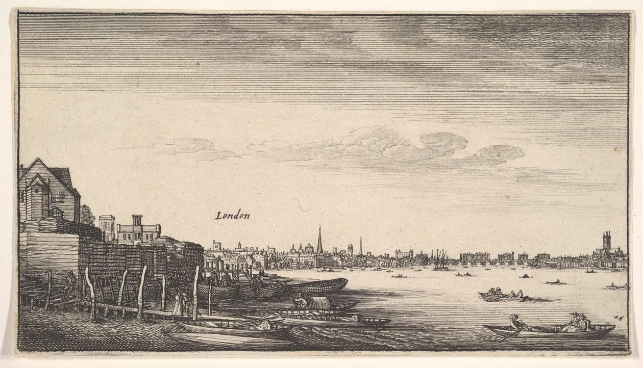 Londýn při pohledu z Milford Stairs, 1643-1644. od Wenceslaus Hollar