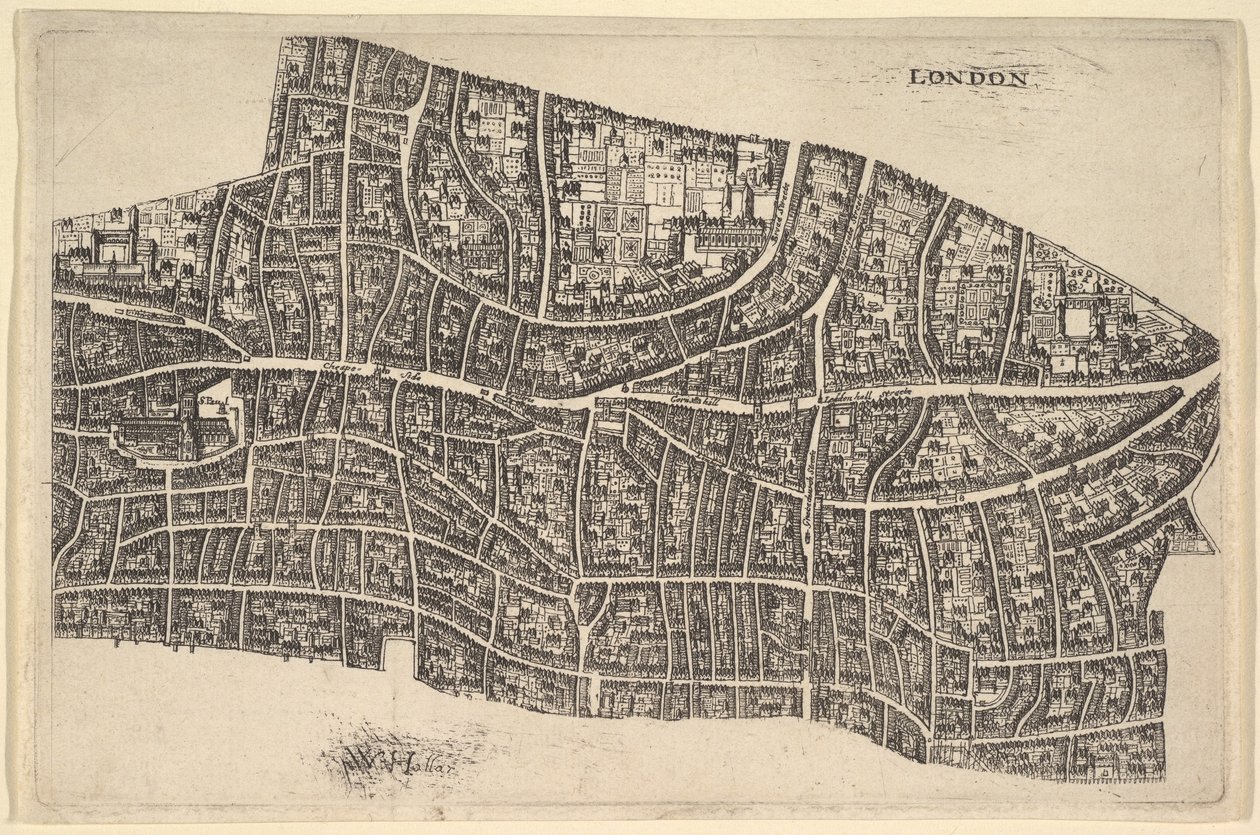 Londýn před velkým požárem, 1666-77. od Wenceslaus Hollar