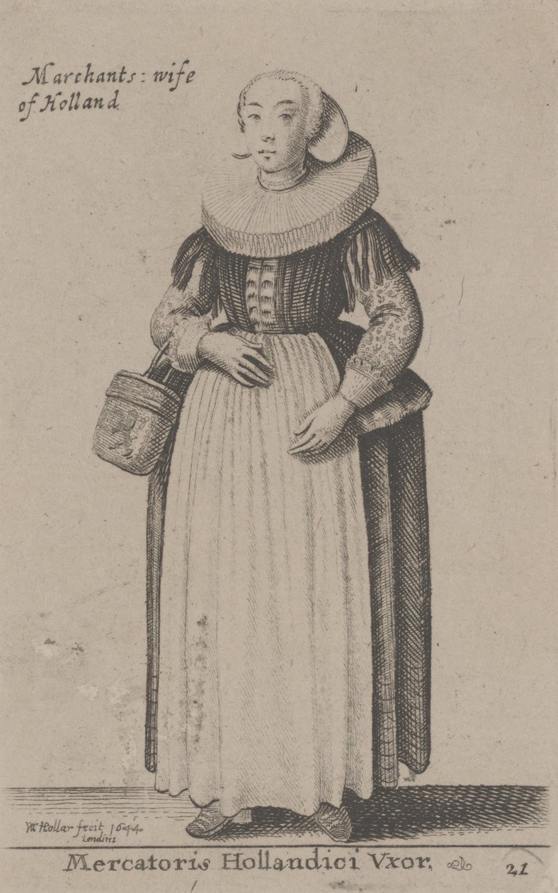 Marchants Wife of Holland (Manželka holandského obchodníka) od Wenceslaus Hollar