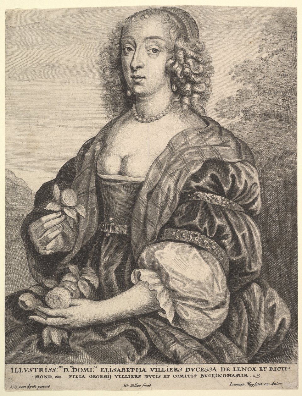Mary Villiers, Holanďanka z Lennoxu a Richmondu, 1625-77. od Wenceslaus Hollar