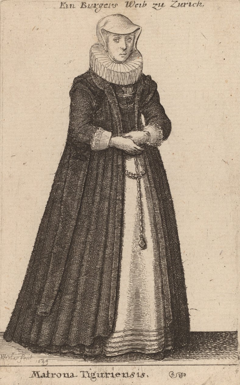 Matrona z Tiguriensis, 1649 od Wenceslaus Hollar