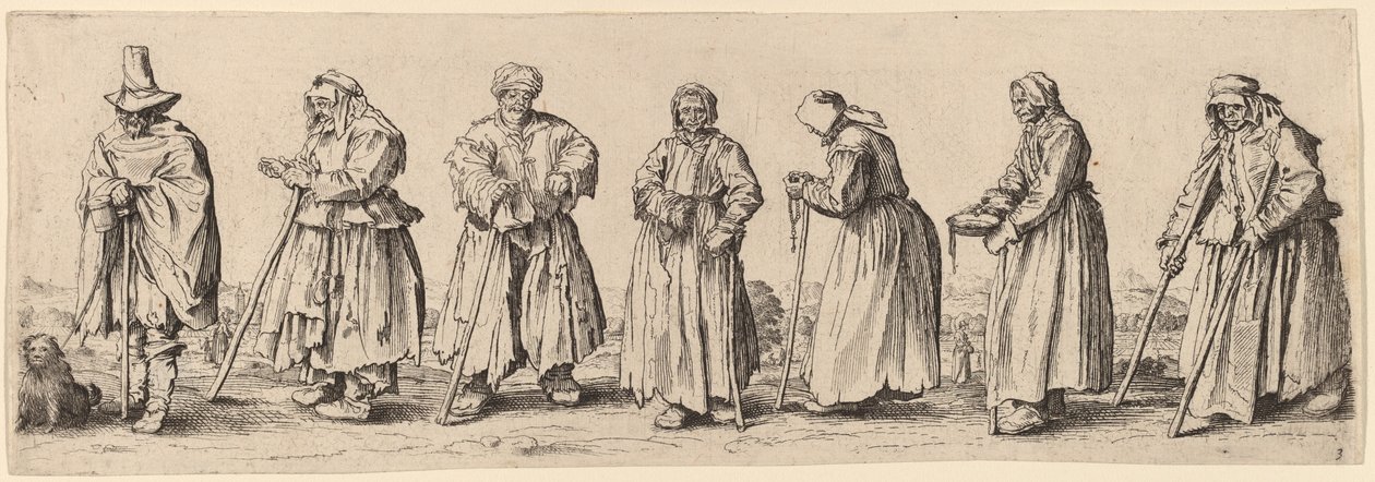Muži a ženy žebráci. od Wenceslaus Hollar