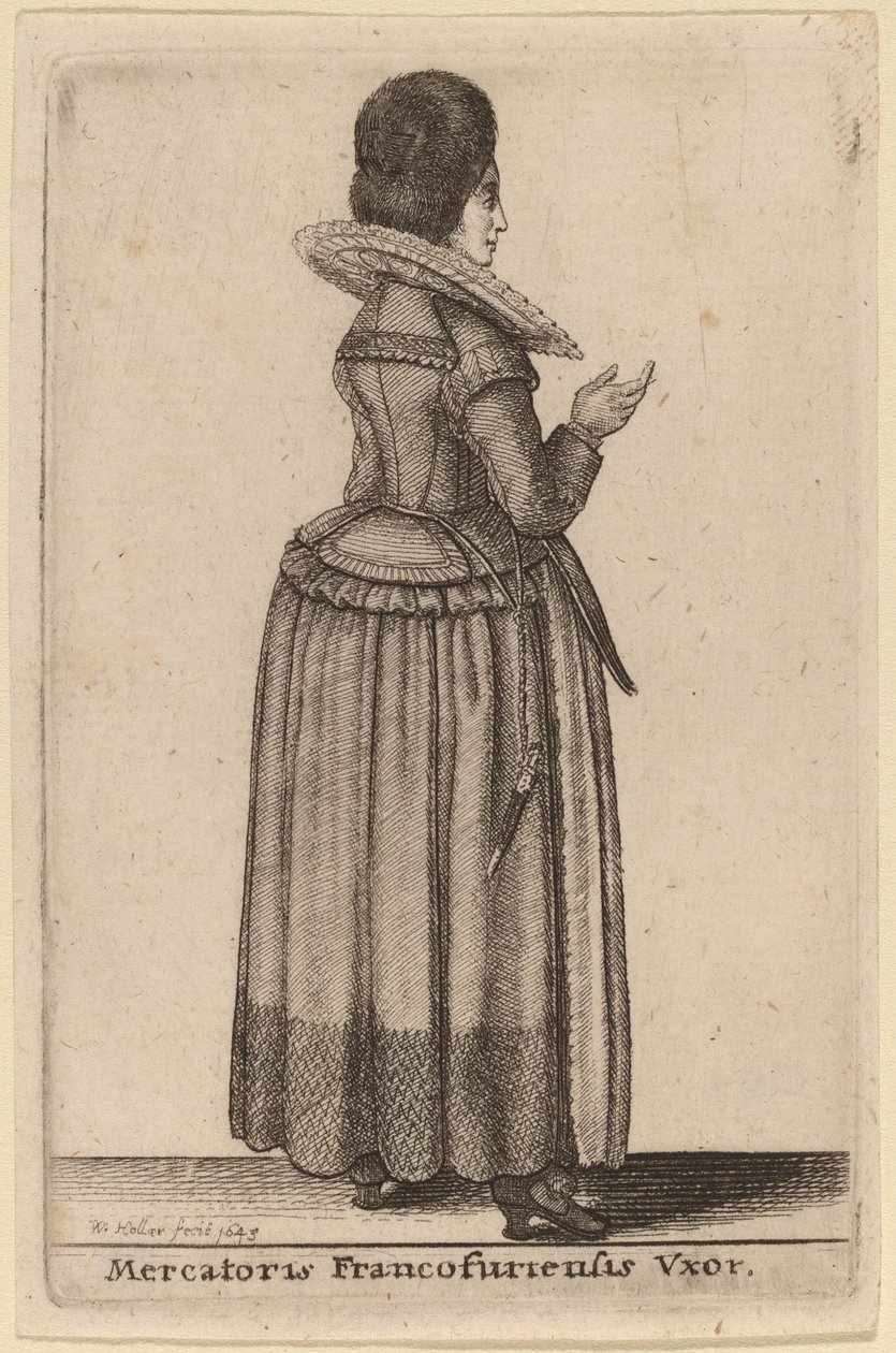 Manželka frankfurtského obchodníka od Wenceslaus Hollar