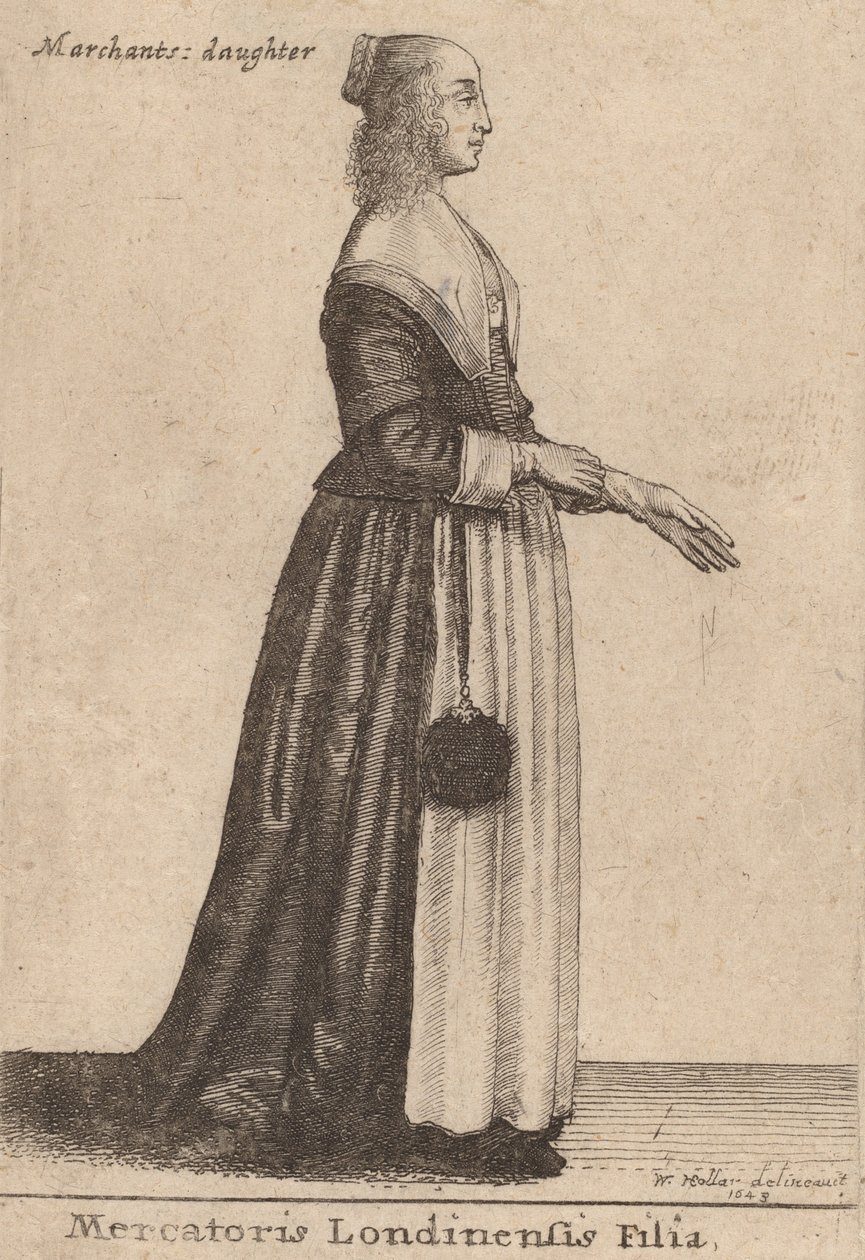 Dcera londýnského obchodníka, 1643 od Wenceslaus Hollar