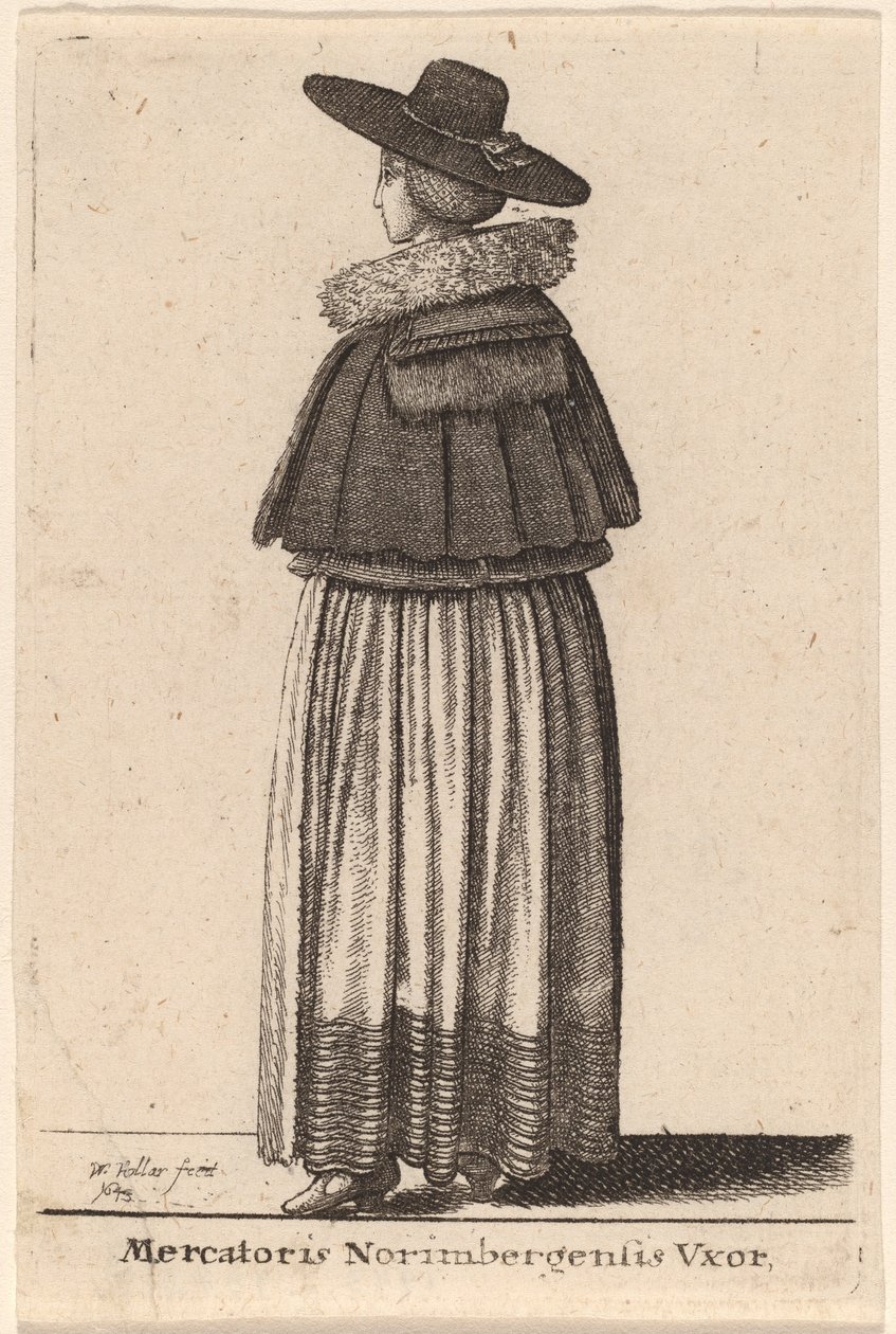 Manželka norimberského obchodníka od Wenceslaus Hollar