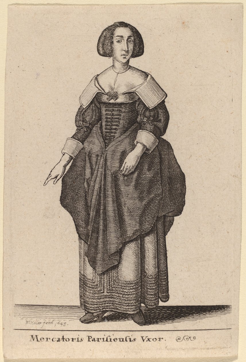 Manželka pařížského obchodníka od Wenceslaus Hollar