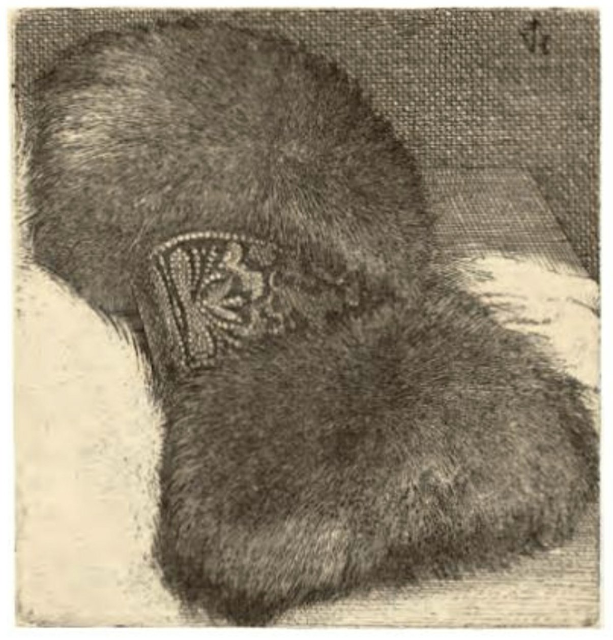 Muff s brokátovým páskem od Wenceslaus Hollar