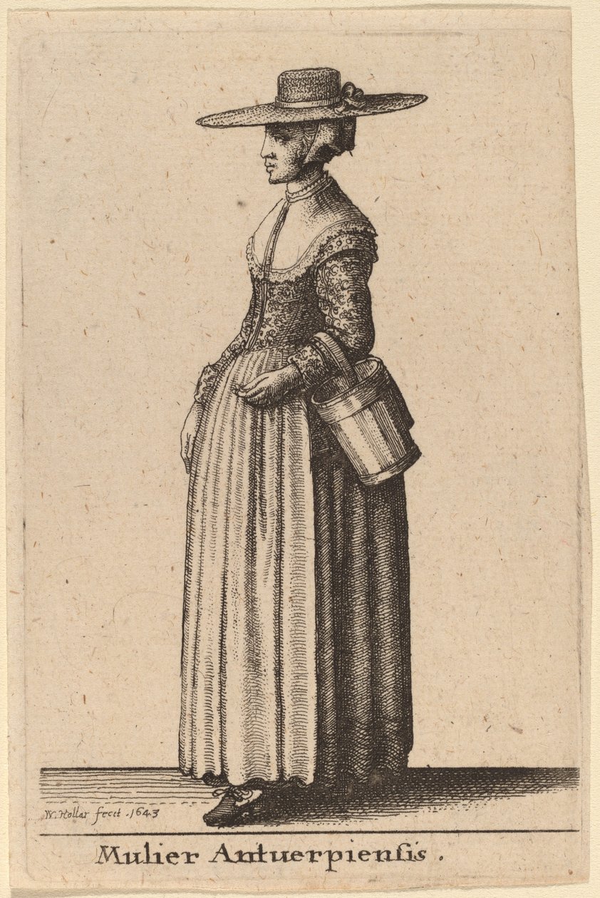 Žena z Antverp od Wenceslaus Hollar