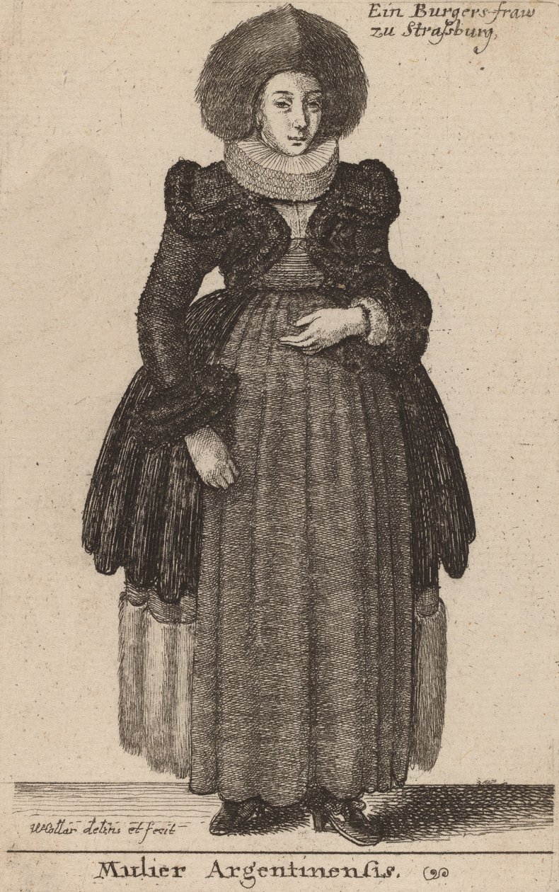 Žena ze Štrasburku. od Wenceslaus Hollar