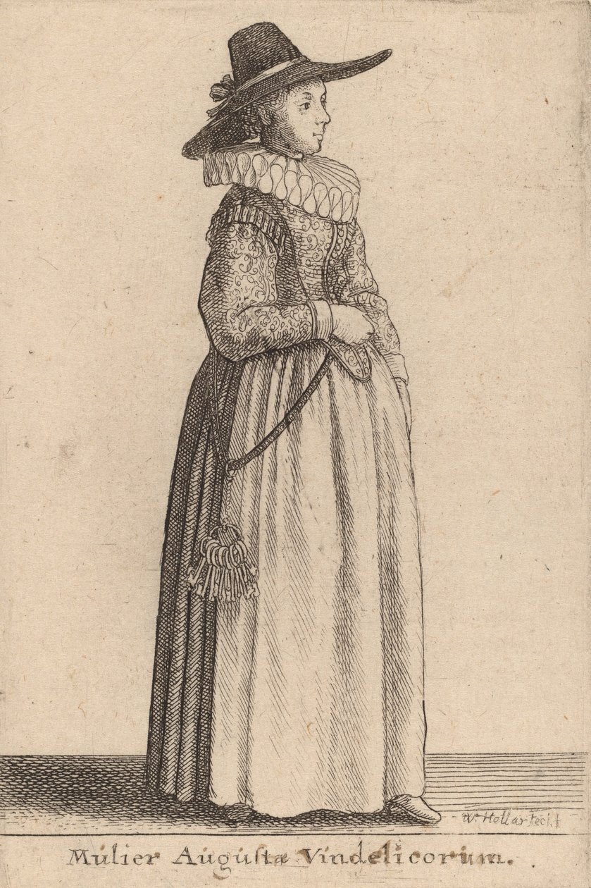 Žena Augusty z Augsburgu od Wenceslaus Hollar