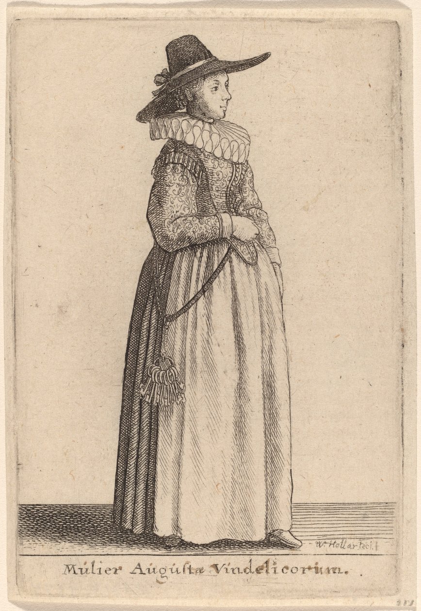 Manželka Augusty z Vindelica od Wenceslaus Hollar