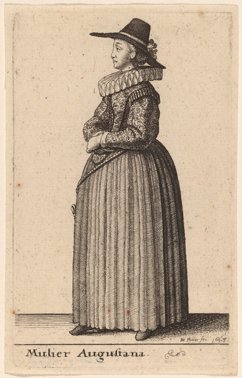 Augustánská žena od Wenceslaus Hollar