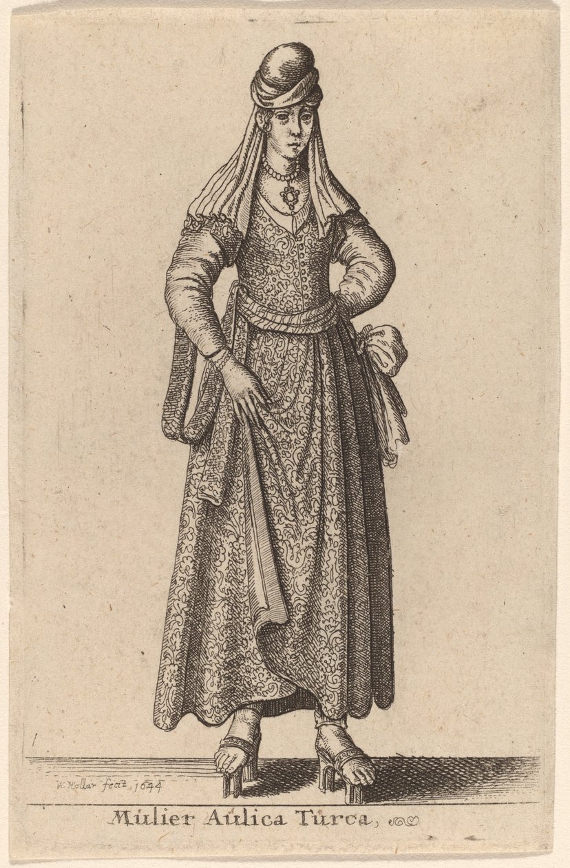 Žena tureckého dvora od Wenceslaus Hollar