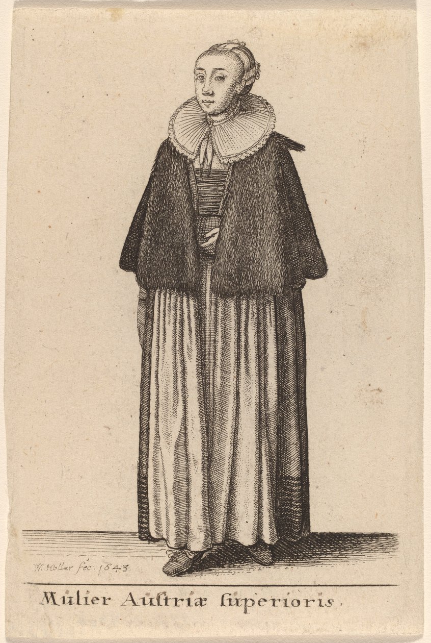 Žena z Horního Rakouska od Wenceslaus Hollar