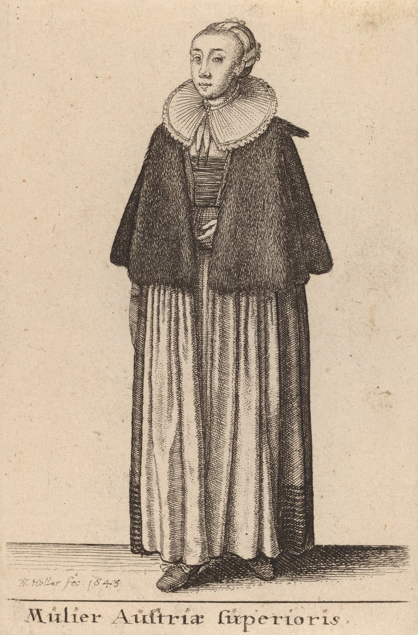 Rakušanka představená, 1643 od Wenceslaus Hollar