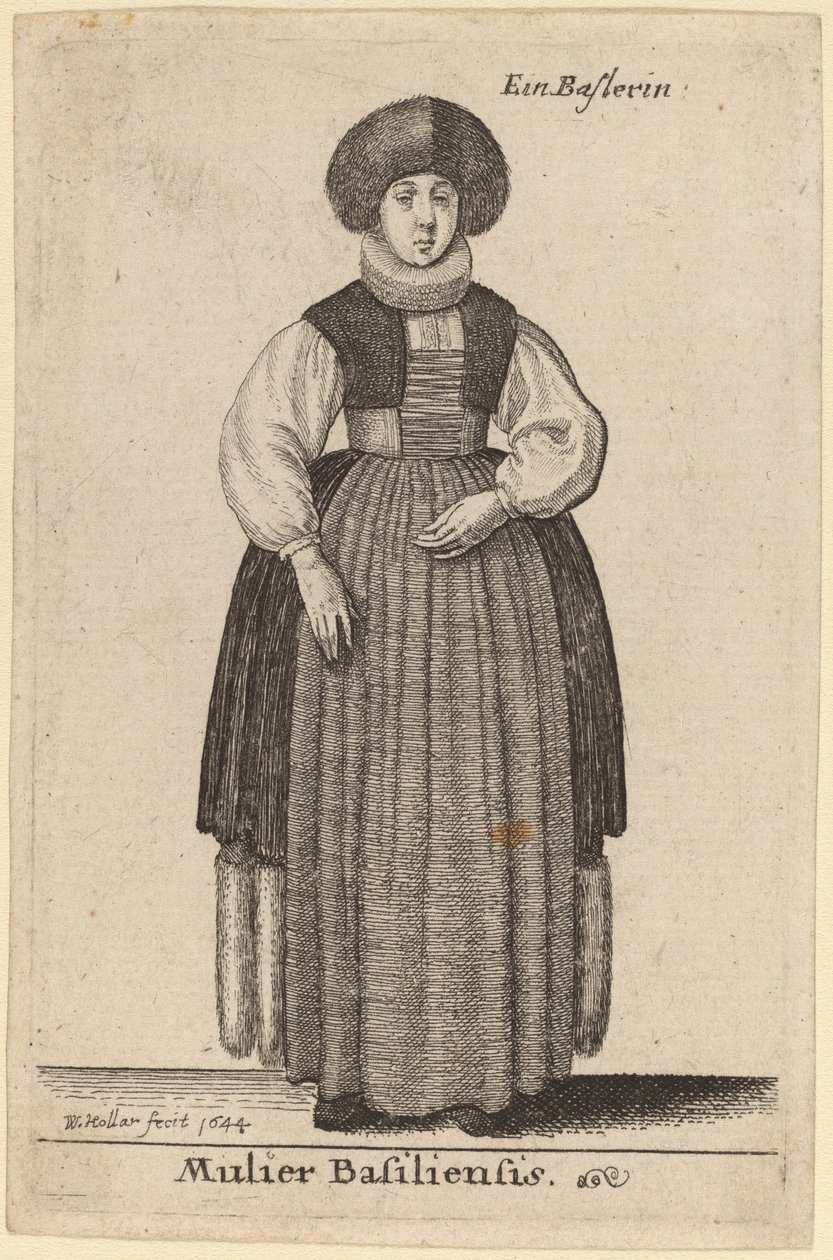 Žena z Basileje od Wenceslaus Hollar